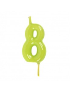 Vela Número 8 Verde Lima